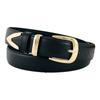 Pu Womens Modern Leather Belt With Gold Metal Pin For Office Casual Daily