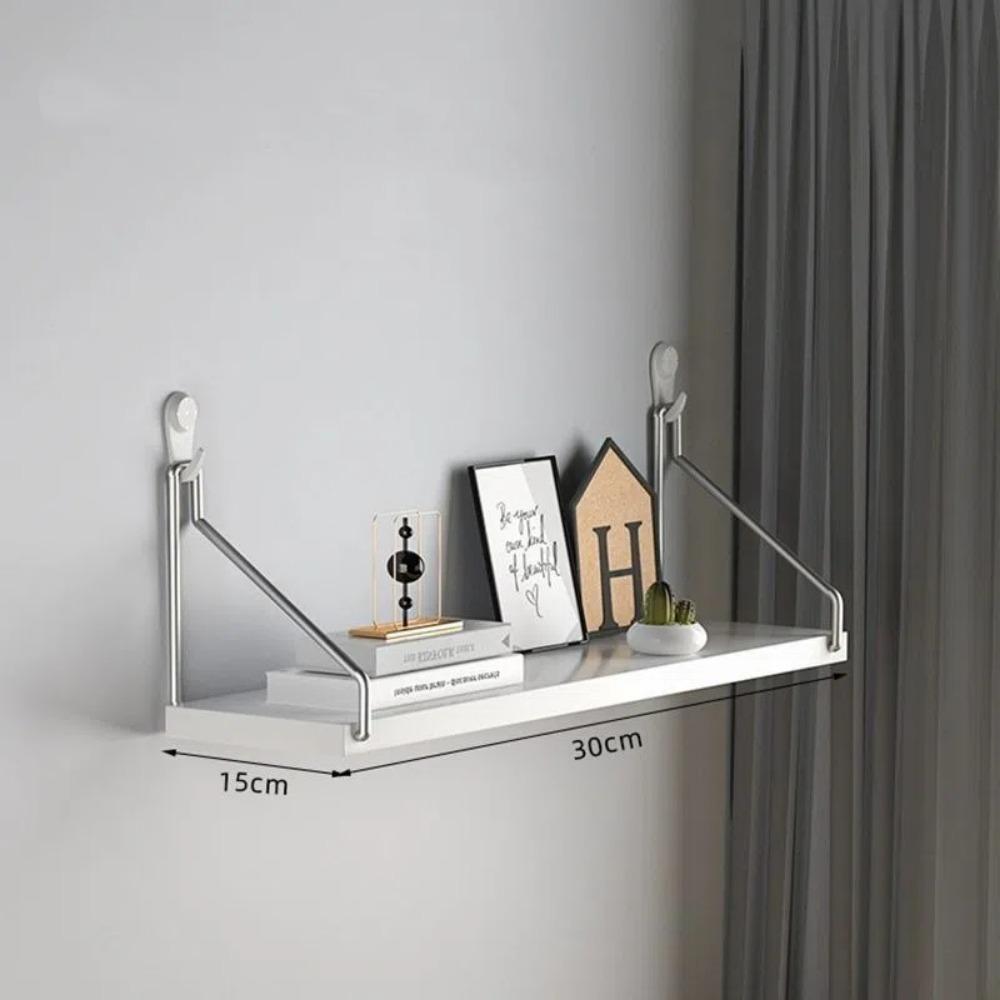 Wood Floating Shelf 30/40/50cm Wall Bookshelf Versatile Wall Storage Rack  Bathroom Room