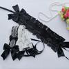 NEW Lolita Ruffled Headband Sweet Star Embroidery Lace Ribbon Bow Hairband with Hairpins Anime Maid Cosplay Headdress