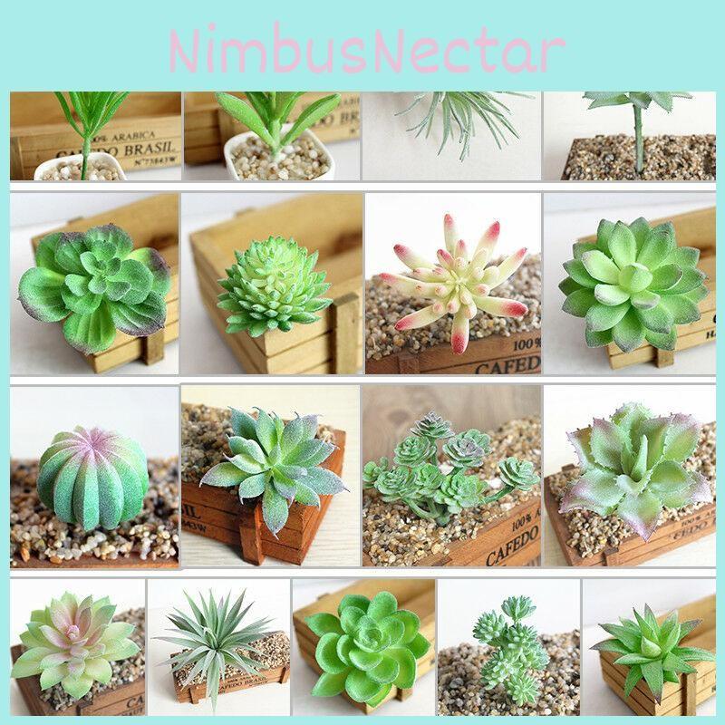 Flower Artificial Succulent Floral Mini Fake Diy Faux Plant Foliage Garden Decor