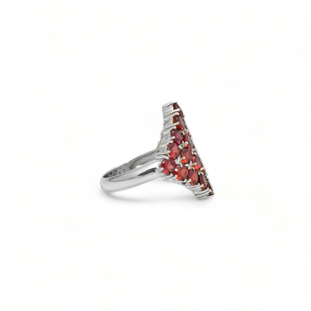 Garnet Ring: Dainty 925 Sterling Silver Bohemian Ring