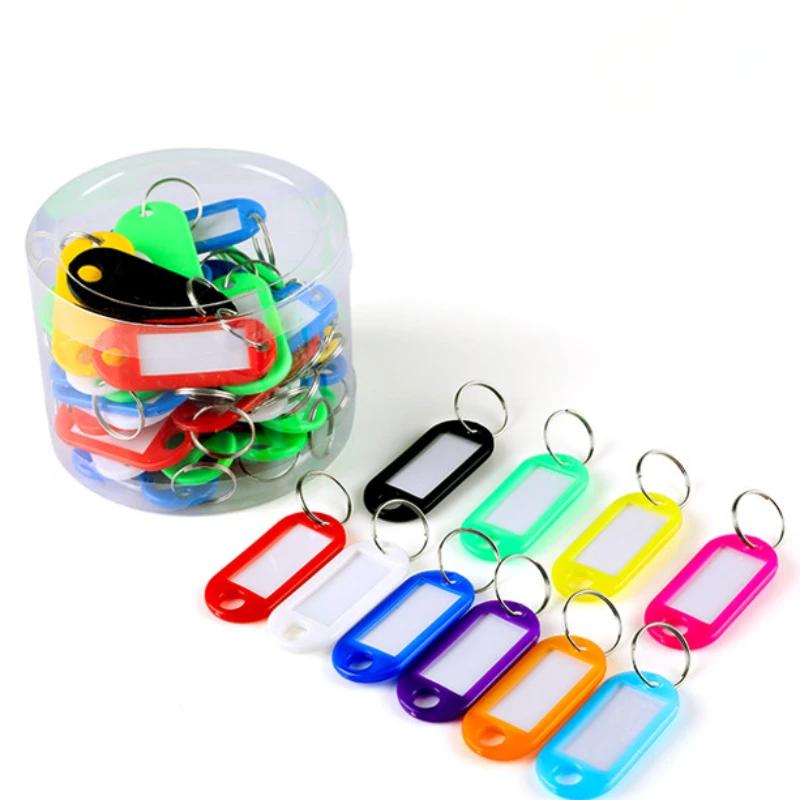 5-50pcs Multicolor Keychain Key Id Label Tags Luggage Id Tags El Number Classification Card Key Rings Keychain 5 Colors