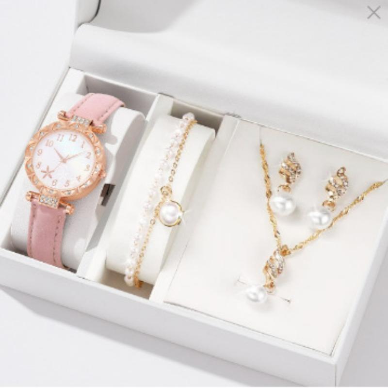 Star Watch Women's Diamond Belt Digital Dial Quartz Watch High Value Watch Set