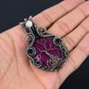 Tree Of Life Lab-Created Ruby & Moonstone Gemstone Pure Copper Wire Wrap Handmade Jewelry Pendant