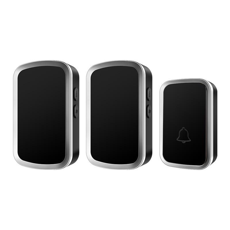 Battery-Powered Wireless Doorbell with Transmitter & Dual Receivers, Waterproof, No Plug Needed