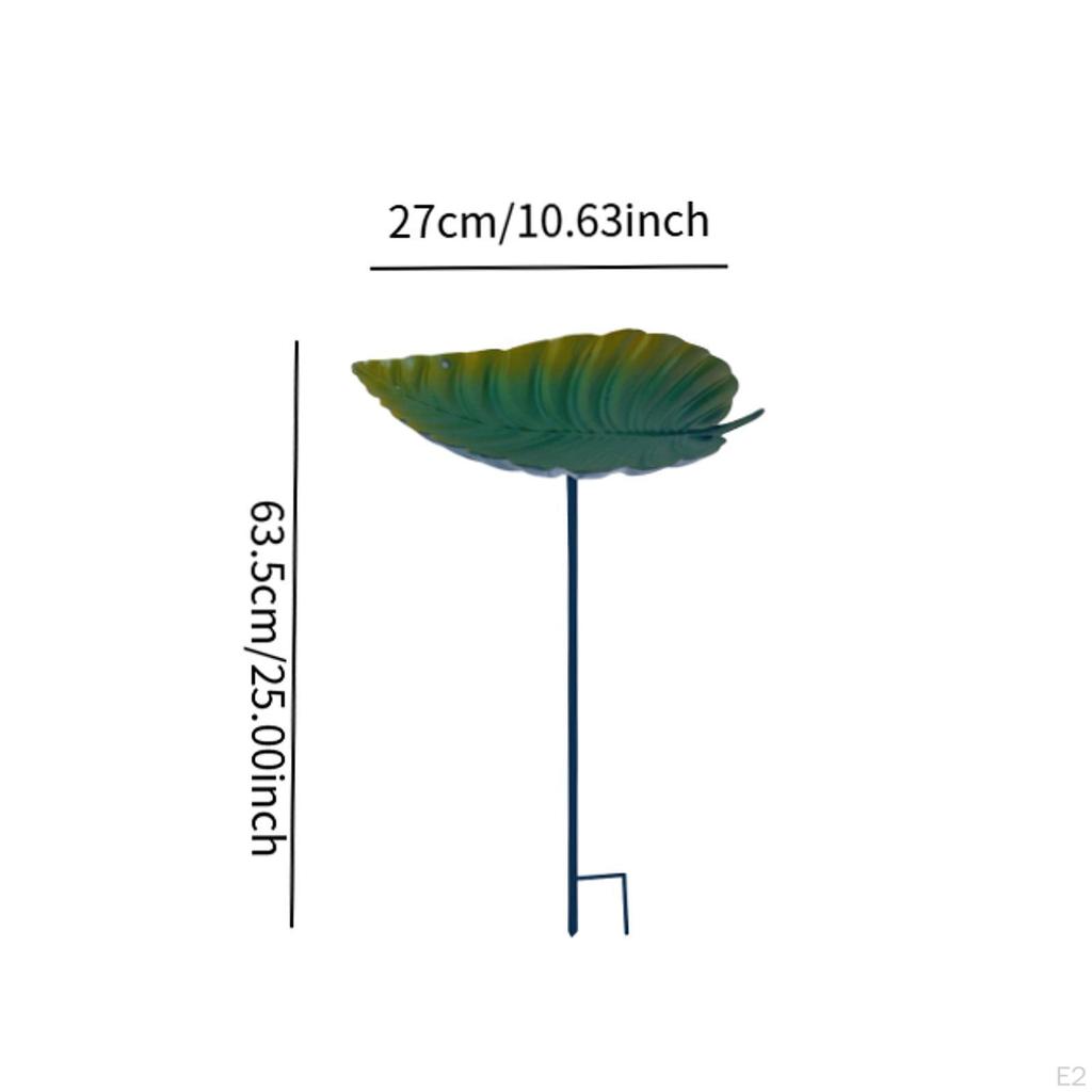 Bird Baths for Outdoors,Bird Feeder Bath,Leaf Shape Detachable Pole Birdfeeder with Metal Stake
