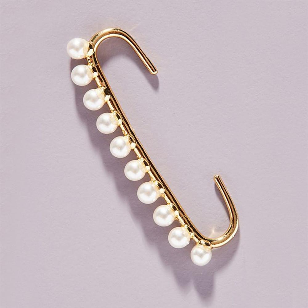 Trendy Alloy Pearl Clip Earrings Modern And Simple Earrings Women For