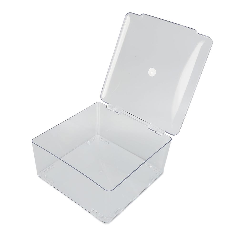 Cosmetic Storage Box Containers with Hinged Lid Dust Proof Large Capacity Space Saving Clear Plastic Case