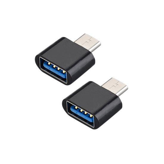 2 Adet Yüksek Hızlı Erkekten Dişiye Type-C - USB OTG Dönüştürücü Flash Sürücü Fare için