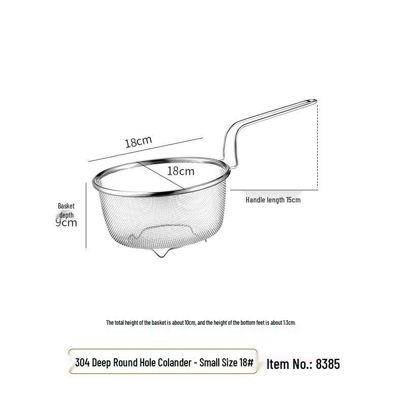 Large Japanese Stainless Steel Mesh Colander Spoon for Noodles, Dumplings, and Hot Pot