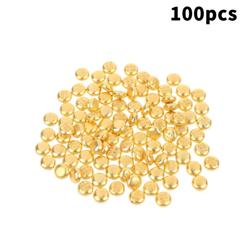 100Pcs Wealth Luck Gold Charms Mini Exquisite Gold Ingots Melon Seeds for DIY Gift Making Feng Shui Home Decor