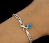 Sterling Silver Gourmet Bracelet With Evil Eye Detail, Cuban Chain For Woman, Turkish Silver Jewelry