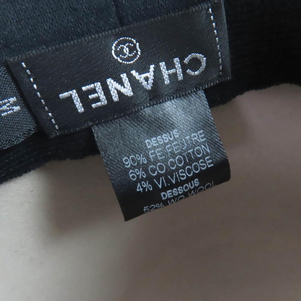 Excellent CHANEL Hat COCO Mark Button Fedora Hat Beige Felt Women M 13B Used