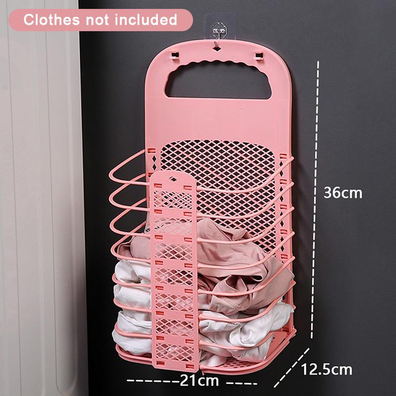 Plastic Storage Frame Foldable Dirty Clothes Basket Household Non Perforated Bathroom Wall Mounted Laundry Basket Clothes Basket