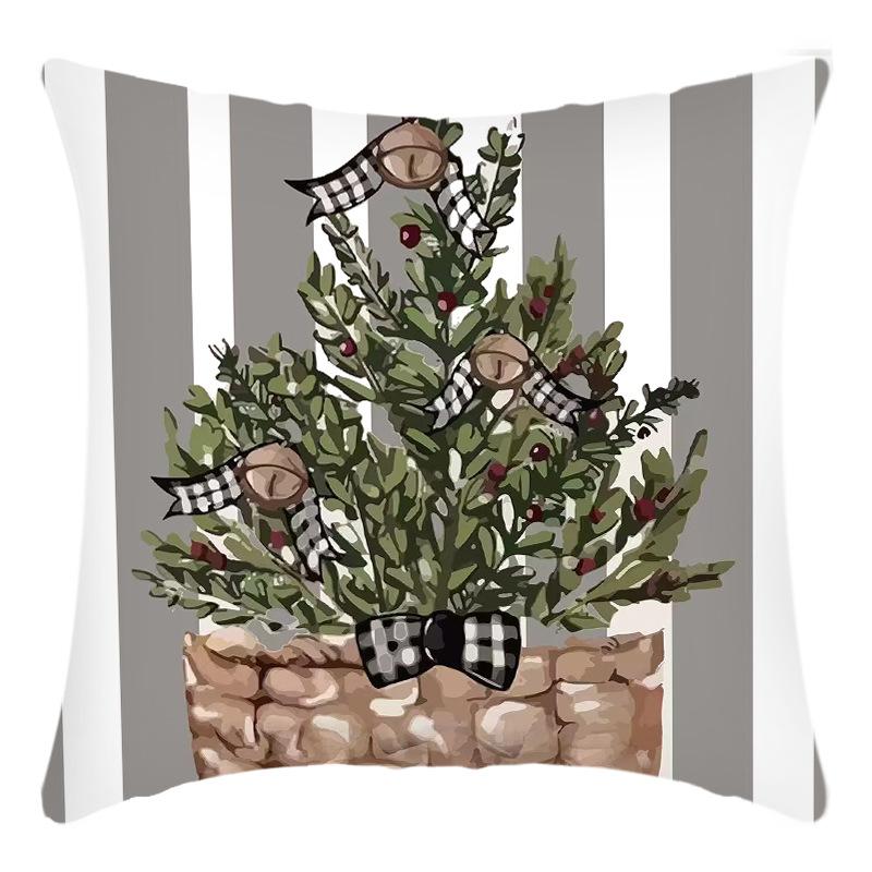 Christmas Pillow Red Christmas Tree Snowflake Home Decoration Pillow Cover