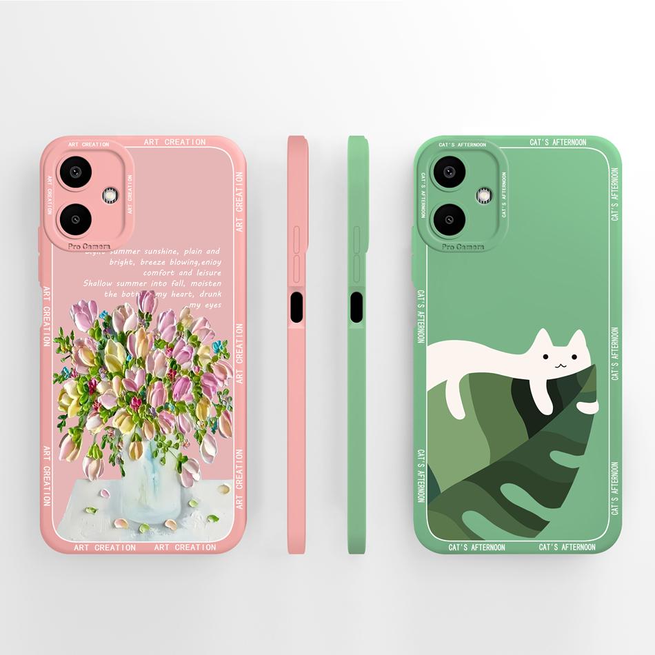 Cute Panda Case For Samsung Galaxy A06 4G 5G Soft Liquid Silicone Phone Bag For Samsung A 06 Back Cover Camera Protection Bumper