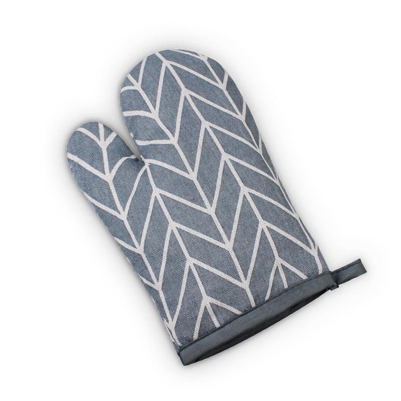 High-Temperature Cotton Linen Oven Mitts – Thickened, Heat-Resistant, Anti-Scald Baking Gloves for Kitchen