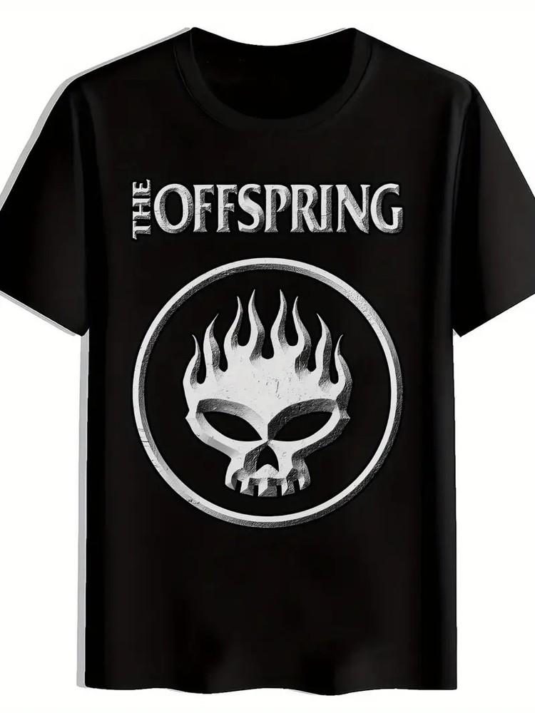 

Men s Vintage Rock Band Graphic T-Shirt - Black Short Sleeve Round Neck Tee with S