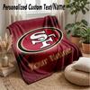 San Francisco 49ers Custom Flannel Throw Blanket Print Your Name Text Soft Warm Blanket Holiday Present