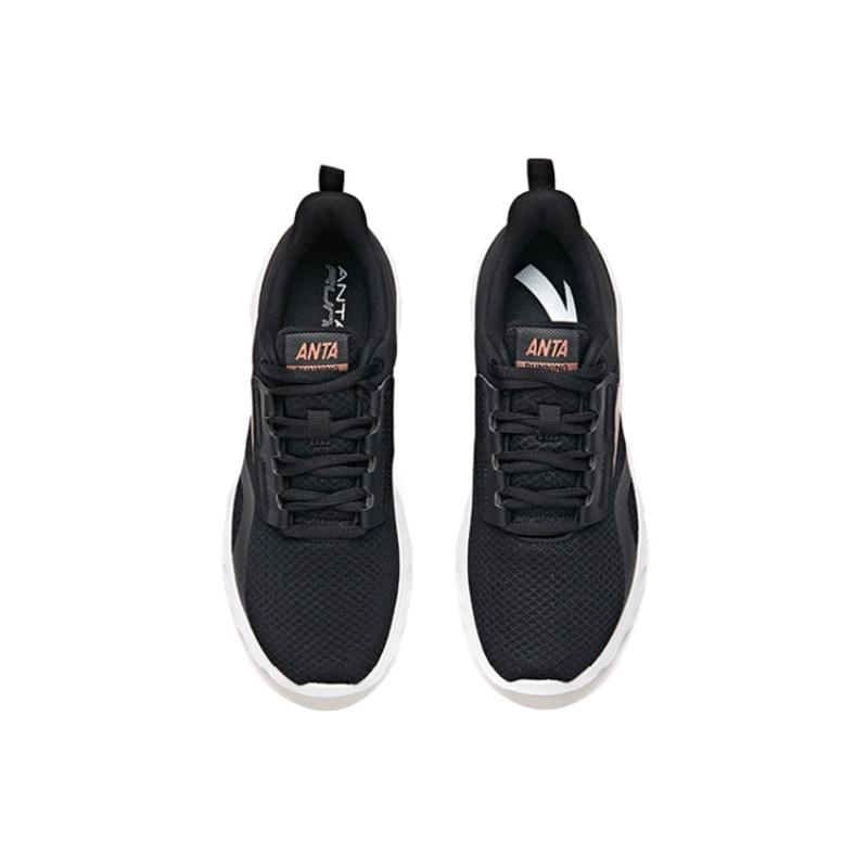 Anta Life Collection Shock Absorbers Slip Resistant Abrasion Resistant Low top Sports Casual Shoes Women's Black Sneakers 922225523-1