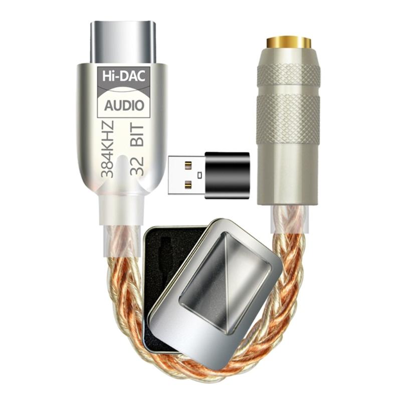 ALC5686 USB Type C To 3.5mm DAC Earphone Amplifier Headphone Amp Digital Decoders Sound Cable Adapter Converter