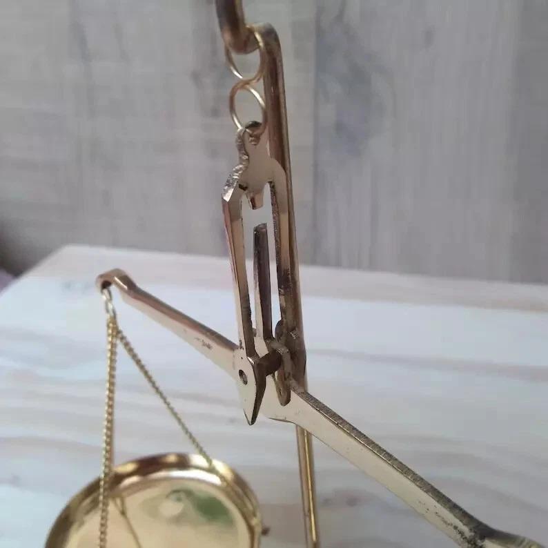 Antique Style Gold and Diamond Weighing Scales Brass Balance Scale