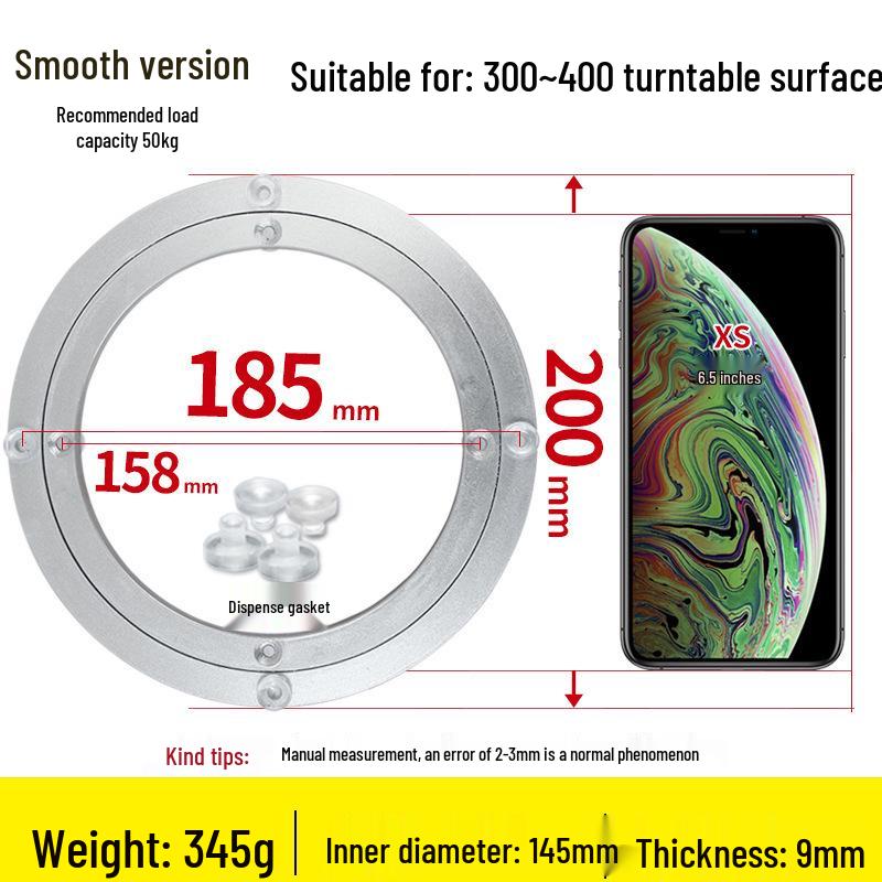 Round Marble Wooden Dining Table with Silent Aluminum Lazy Susan and Rotating Base