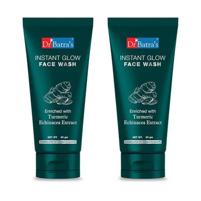 Dr Batra's Instant Glow Face Wash for Men 50 Gm Pack of 2 Paraben Free Daily Skin Cleanser