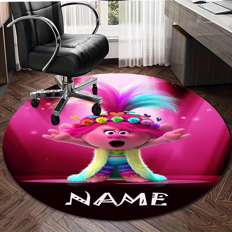 Personalized T-Trolls Round Chair Office Rug - Perfect for Mat, Office Chair & More - Ideal Gift for Birthdays and Holidays