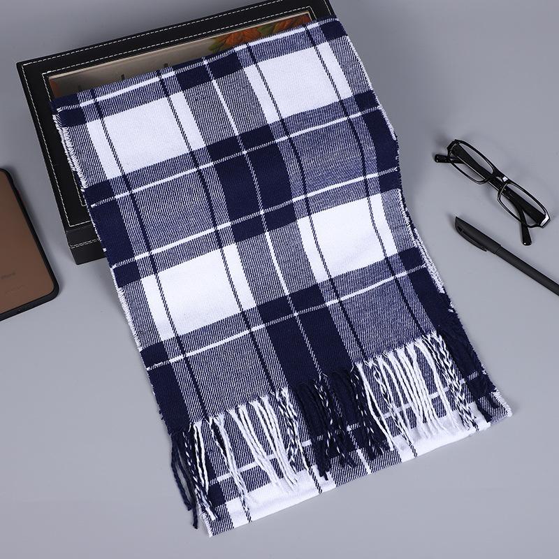 Men'S Scarves Are Versatile, Autumn And Winter Plaid Lengthened And Thickened Scarves, Couple Scarves, Warm Shawls For Women