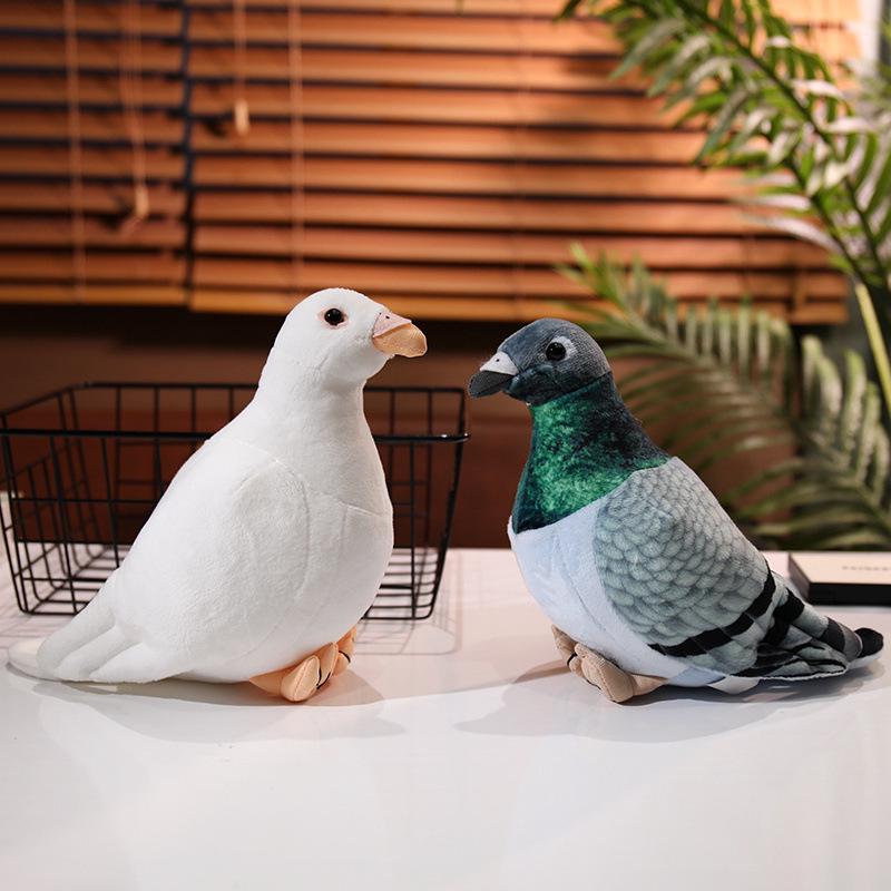White Dove Carrier Pigeon Plush Toy - Cartoon Bird Ornament for Children's Birthday Gift