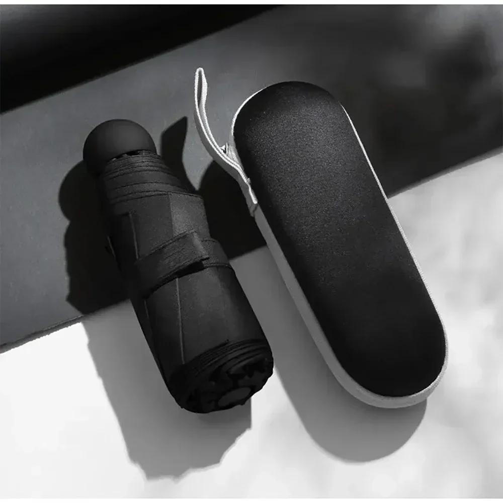 1 Piece of 6-Rib Umbrella with Storage Bag, Uv Protection Umbrella, Small and Portable, Suitable for Commuting, Travel and Photo