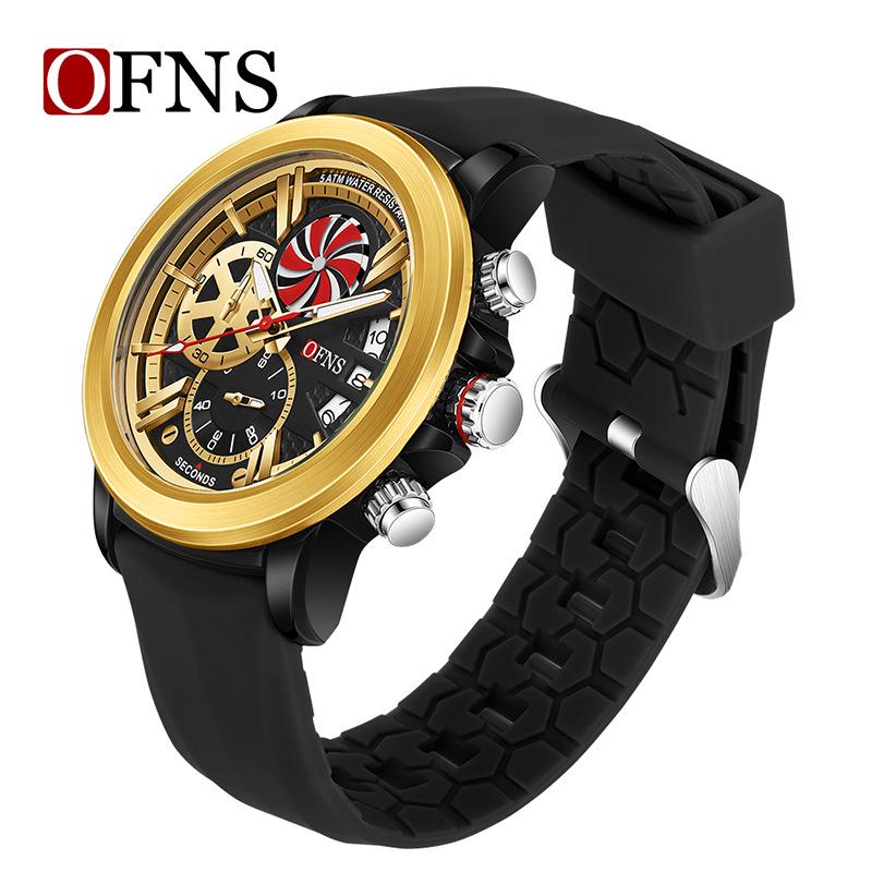 OFNS Men’s Waterproof Quartz Chronograph Watch - Multifunctional, Fashionable with Calendar