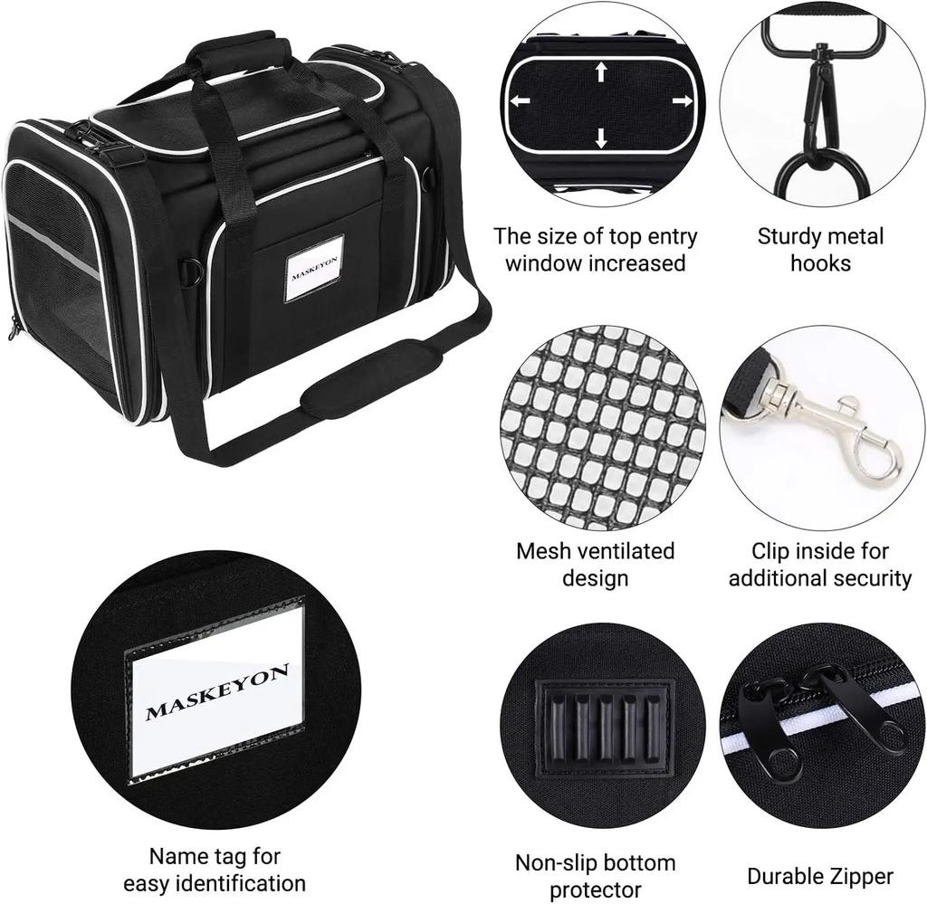 Portable Expandable Breathable Foldable Shoulder Bag Cat Dog Carrier Bags Outgoing Travel Pets Handbag Transport Bag