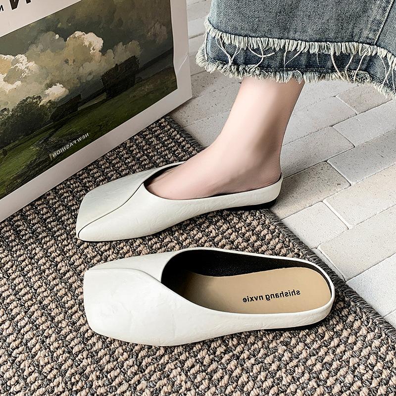 JMXD-outer Wear Плоские ленивые однопедальные женские туфли с застежкой-мешком, полутороспальные, удобные в носке, артефакт в офисе 35 is one size smaller