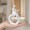 Talos 3D Printed Reading Figurine, Abstract Reader Statue for Home Decor, Modern Minimalist Sculpture Bookshelf Desk Office Ornament