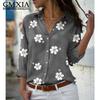 GMXIA 38 Color Women's Fashion Casual Long Sleeve POLO Neck Leisure Blouses & Shirts