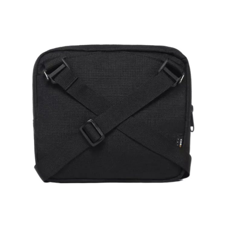 Vans Nylon Fabric Shoulder Bag, Crossbody Bag Regular Unisex Pure Black VN0A4RUH6ZC