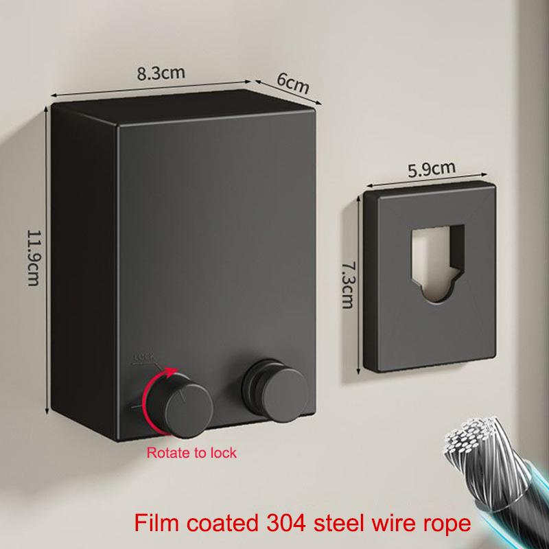 Invisible Clothesline Indoor Without Hole-Punching Shrinkage Wire Clothes Drying Artifact Bathroom Balcony Telescopic Hanging