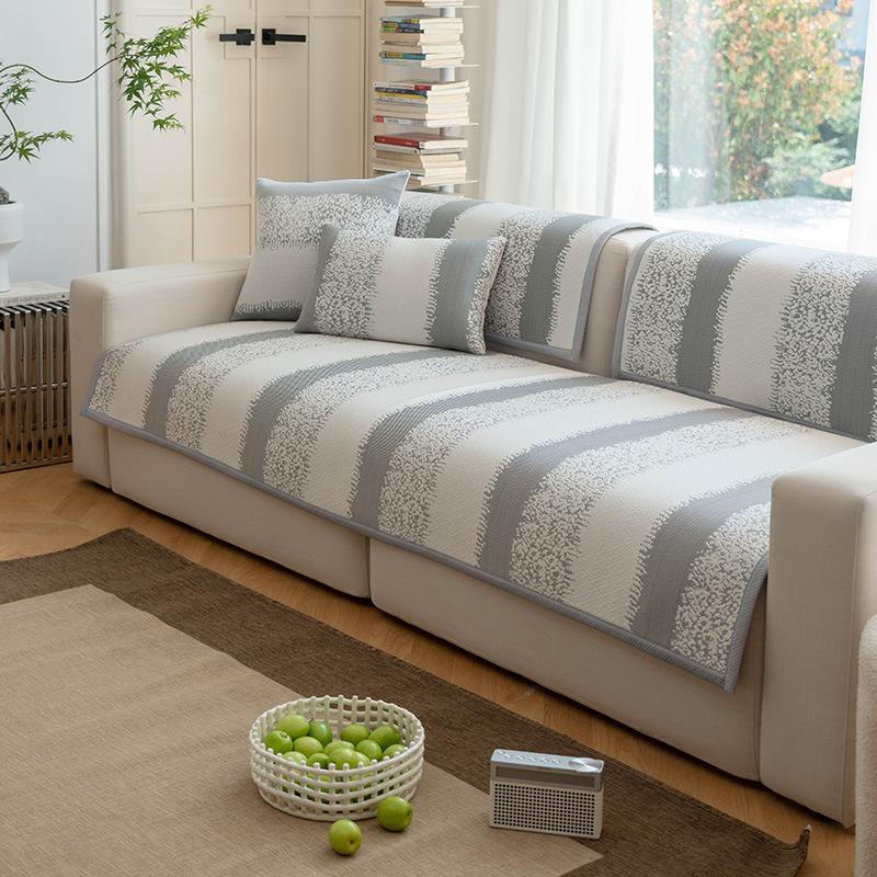 New Simple Modern Sofa Cover Summer Ice Silk Cool Ice Cushion Non-Slip Light Luxury Sofa Cushion Seat Cushion