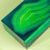 Elegant Flip-Top Glass Jewelry Box With Green Marble Storage Gift Case Necklaces Earrings Rings