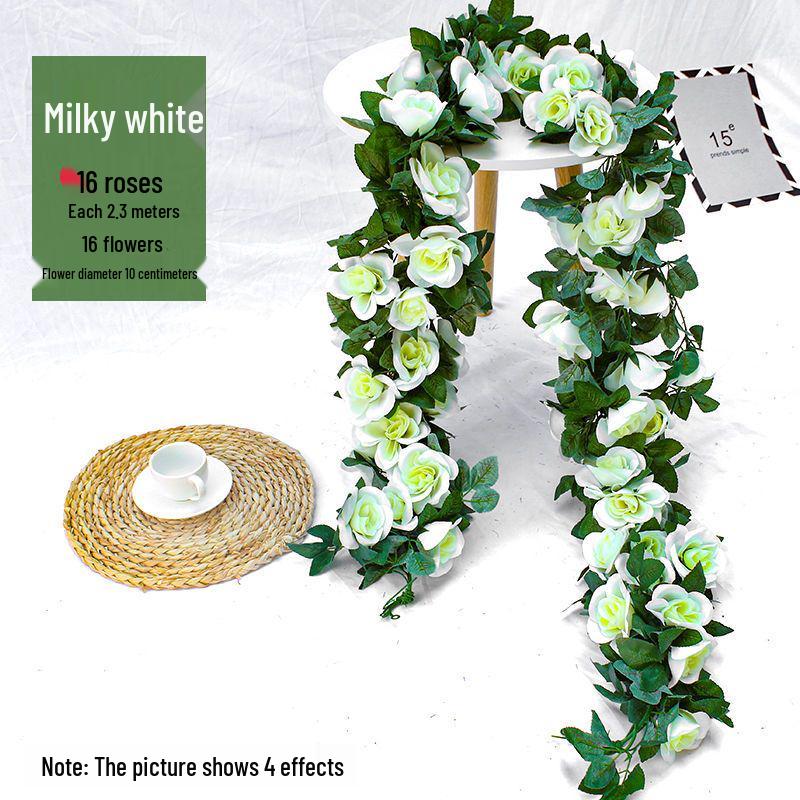 Artificial Rose Vine Garland for Air Conditioning Pipe Decoration
