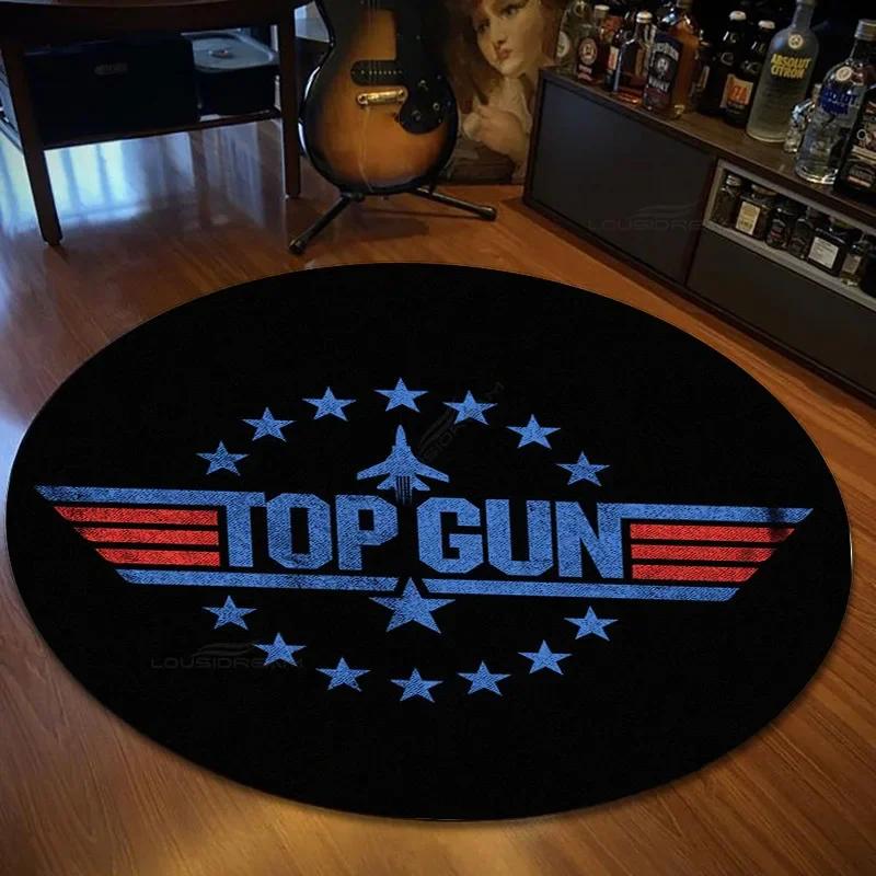 Fashion Fighter Aircraft Top Gun Round Carpet Living Room Bedroom Carpet Non -slip Door Pad Yoga Mat Floor Mats Birthday Gift