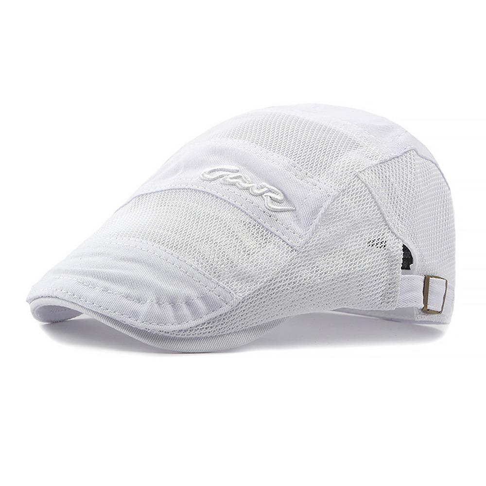 New Vintage Mesh Beret Casual Cotton Visor Hat Adjustable Breathable Flat Cap Outdoor Sun Protection