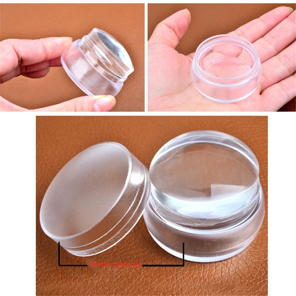Round Silicone Stamper Transparent Stemple Nail Decoration Fashion DIY Stamp for Nails Stamping Art