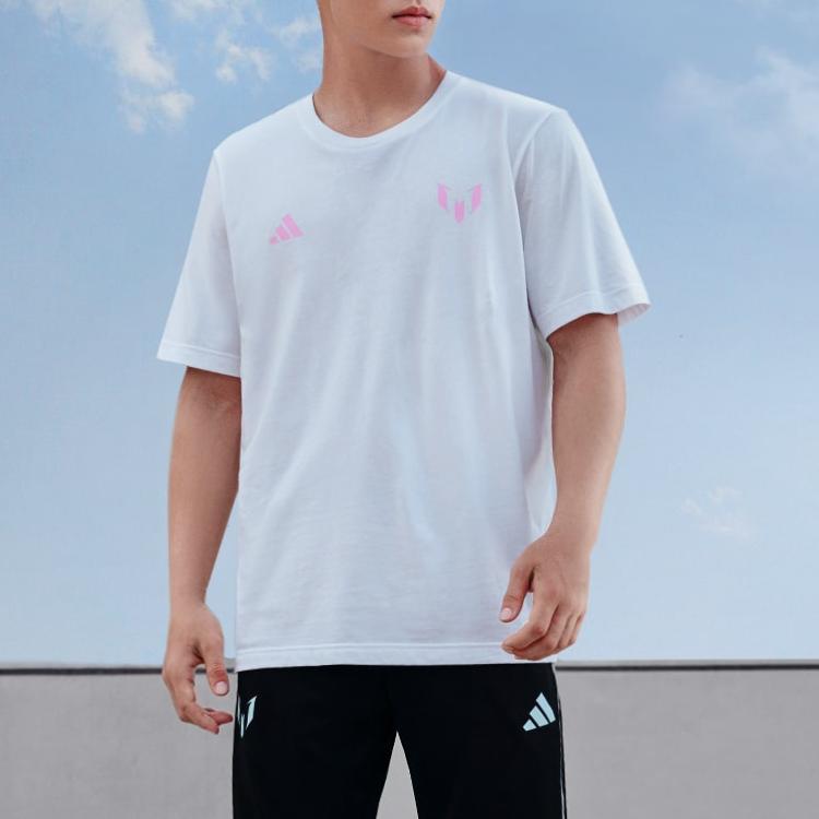 Adidas Logo Casual Sports Short Sleeve T-Shirt Men Tops White JD7126