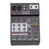 Sound Mixer USB MP3 Bluetooth Computer Input 4 Channel 48V Phantom Power Stereo DJ Mixer for Computer Recording Karaoke