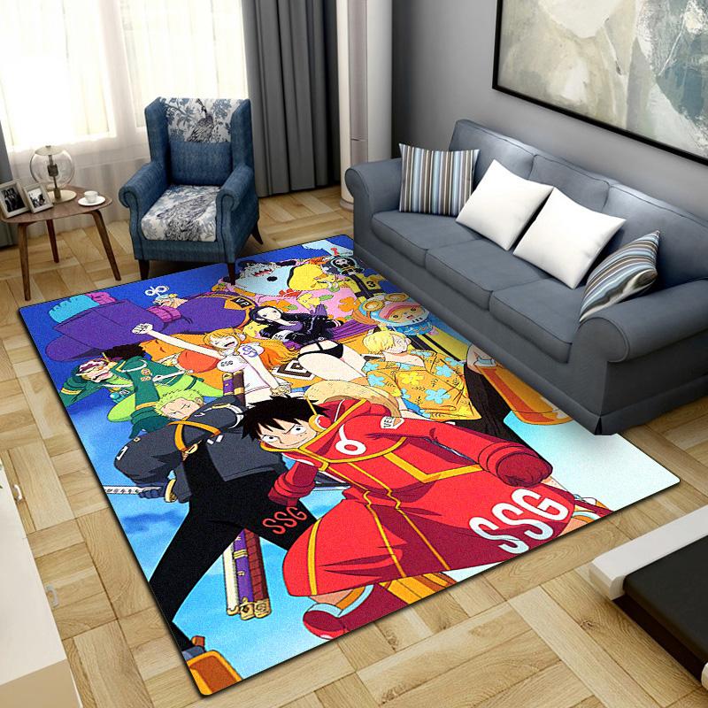 Anime One Piece Print Carpet Large Area Rug Non Slip Washable Floor Mat Bedroom Home Decor LXR138