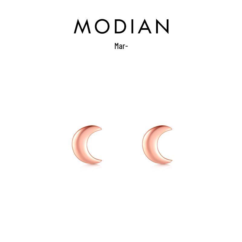 

MODIAN S925 Sterling Silver Star, Moon & Triangle Stud Earrings for Women - Cute, Versatile, and Small. Sterling Silver