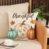 Thanksgiving Pillow Covers,Pumpkin & Autumn Leaf Design, Soft Flannel Sofa Cushion Covers for Home Decor,45x45cm, No Pillow Insert